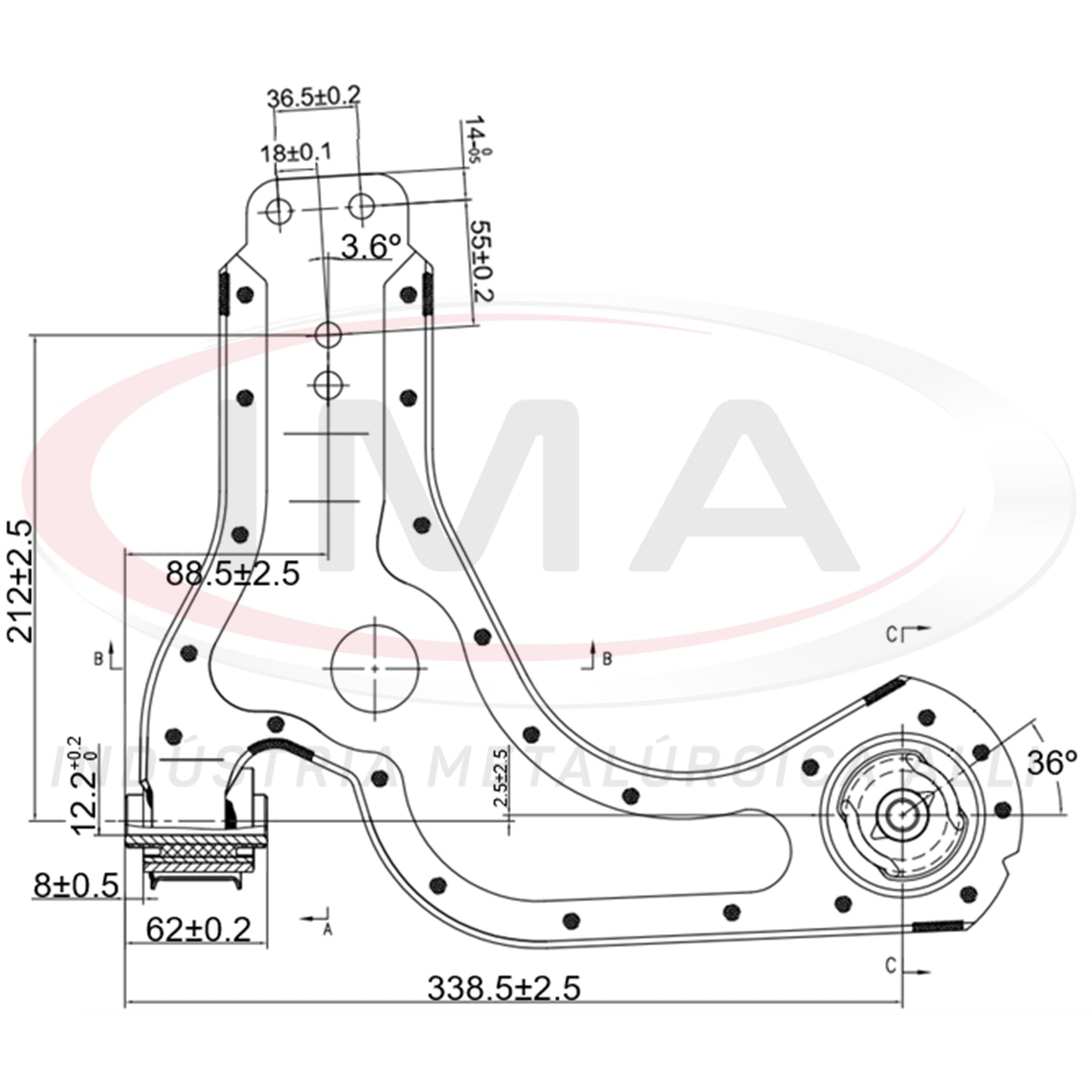 Front Suspension Arm - With Bushings / Without Ball Joint