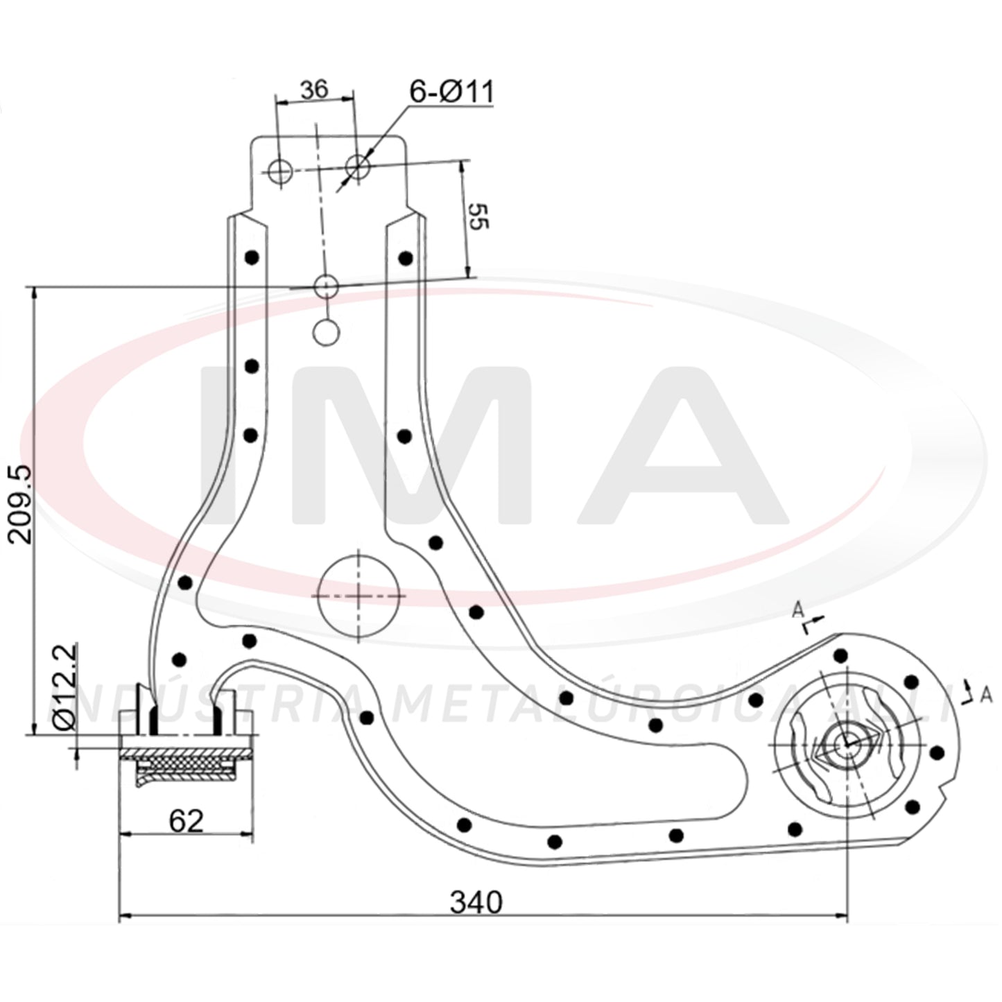 Suspension Arm - Front - Right Side - With Bushings / Without Ball Joint