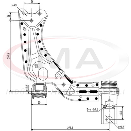 Lower Front Suspension Arm - Right - With bushings / Without ball joint