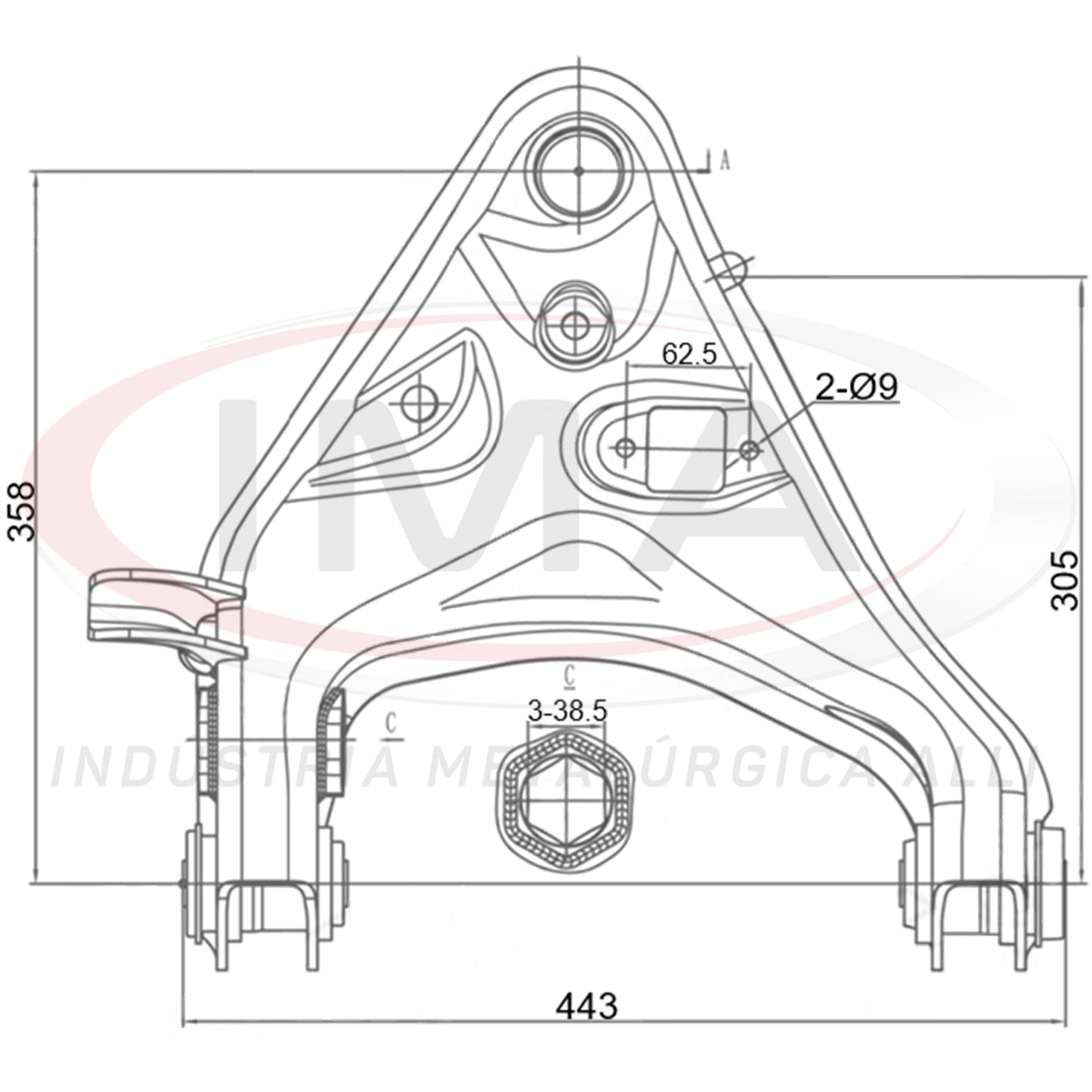 Lower Front Suspension Arm - Right - With Bushings / Ball Joint