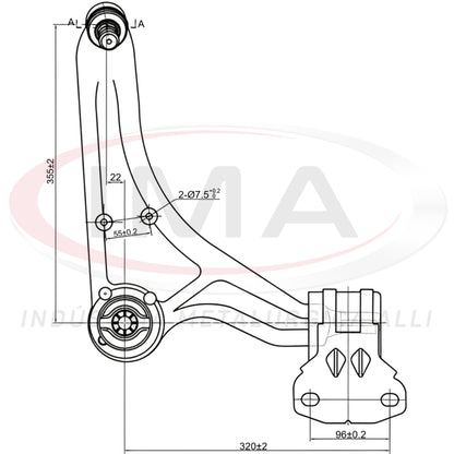 Suspension Arm - Front - Right Side - With Bushing / Mount / Ball Joint