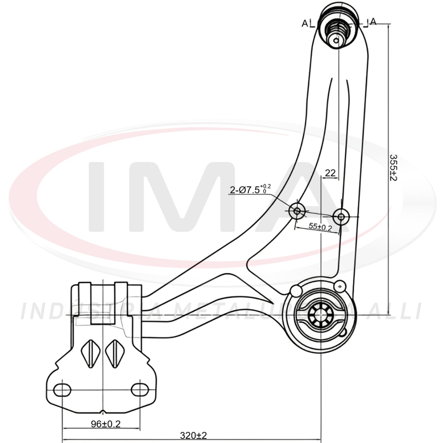 Suspension Arm - Front - Left Side - With Bushing / Mount / Ball Joint