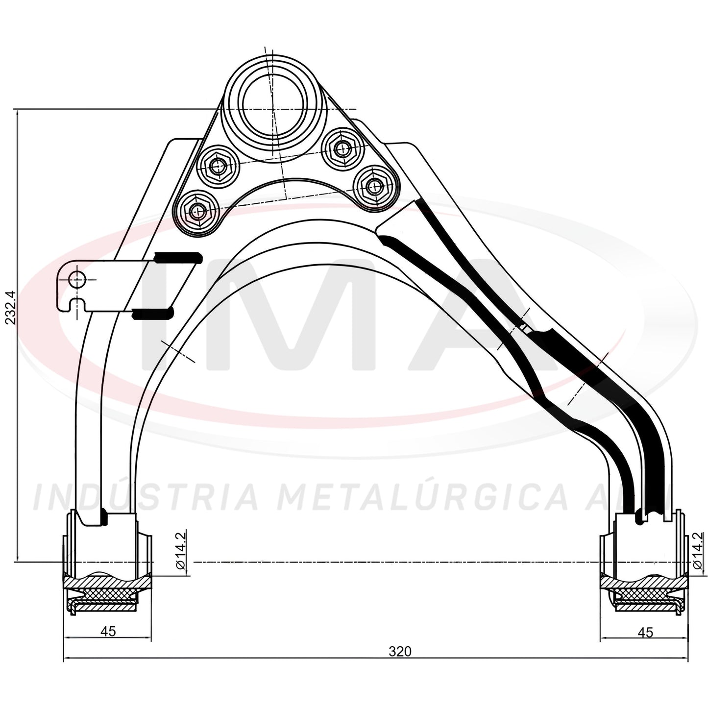 Front Upper Suspension Arm - Right Side - With Ball Joint