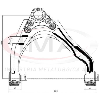 Front Upper Suspension Arm - Right Side - With Ball Joint