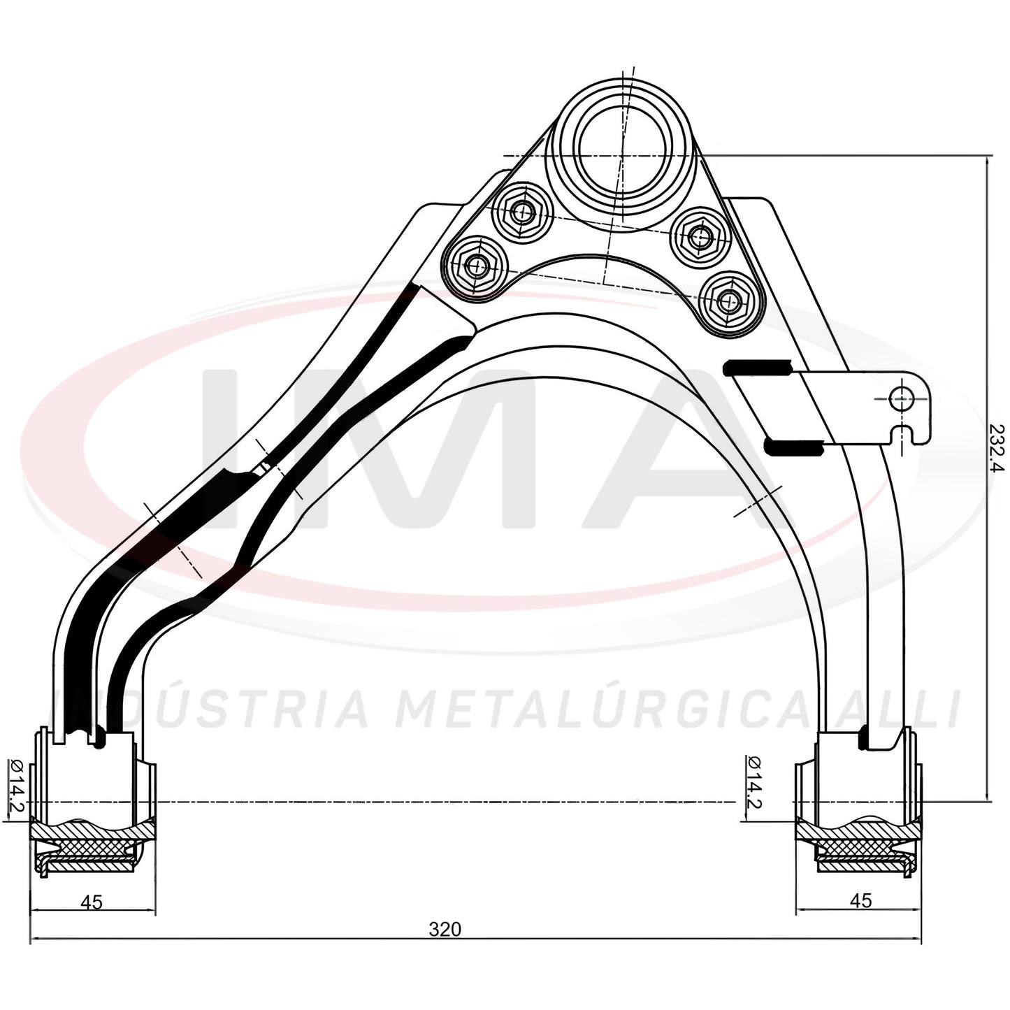 Front Upper Suspension Arm - Left Side - With Ball Joint