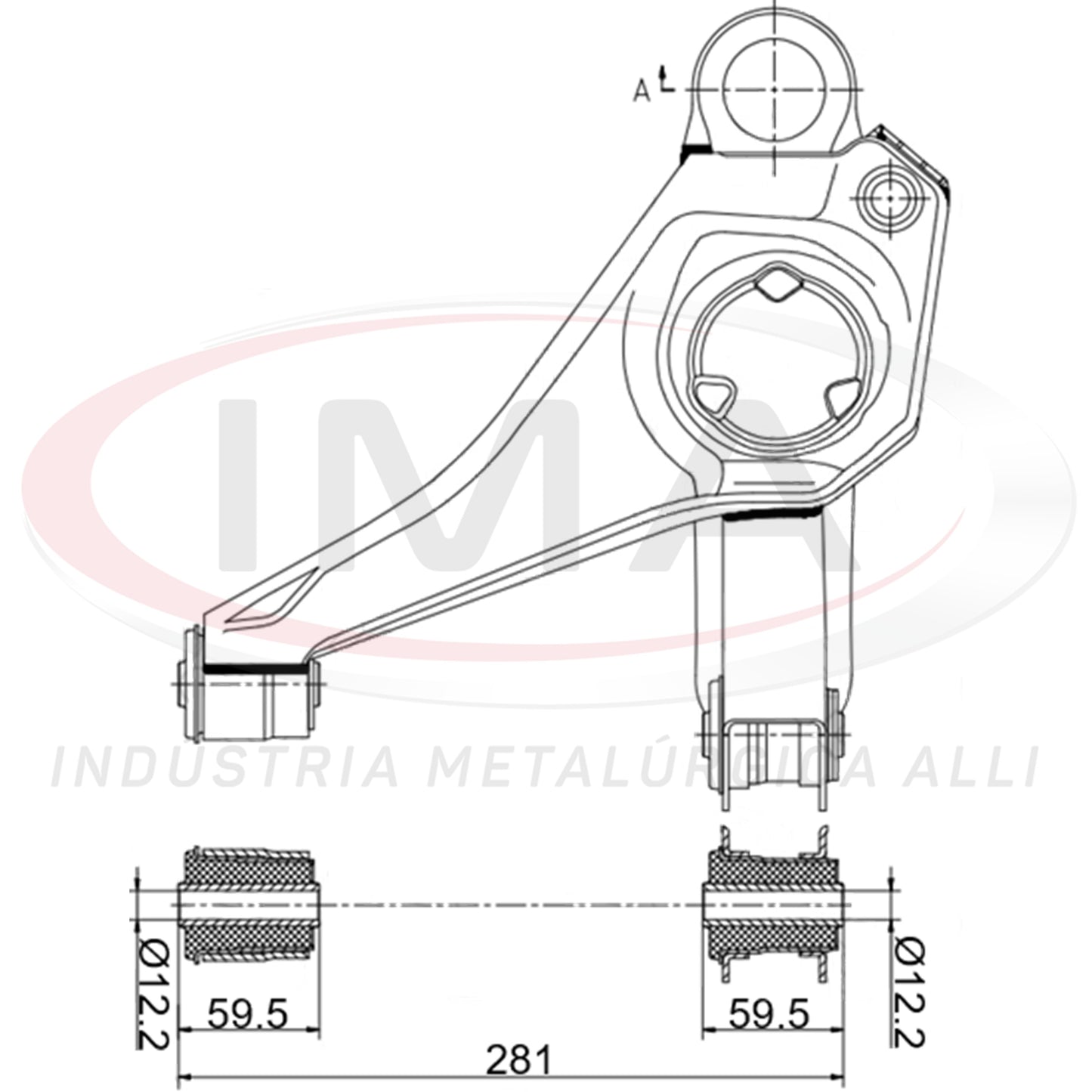 Front Lower Suspension Arm - Left Side - With Bushings / Without Ball Joint