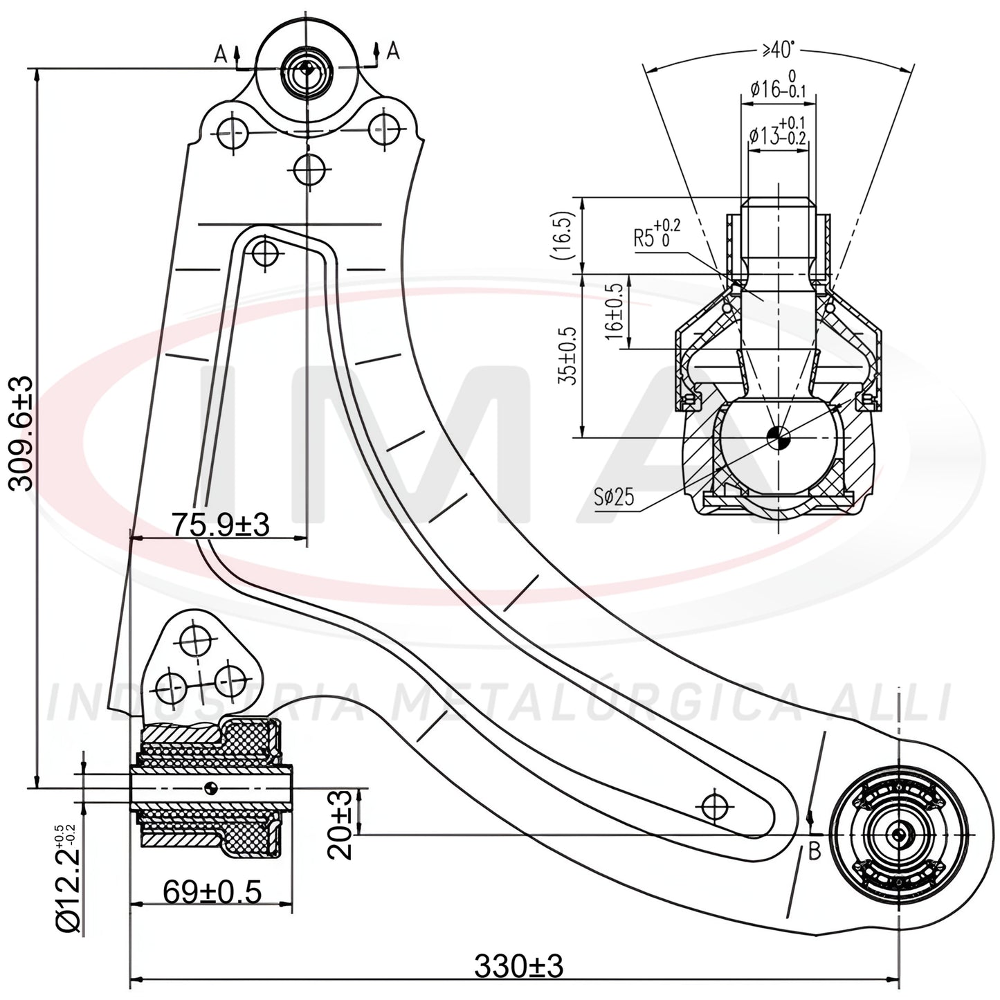 Front Lower Suspension Arm - Right Side - With Ball Joint