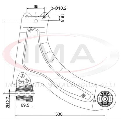 Suspension Arm - Front - Right Side - With Bushing / Mount / Without Ball Joint