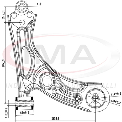 Suspension Arm - Front - Right Side - With Bushings / With Ball Joint