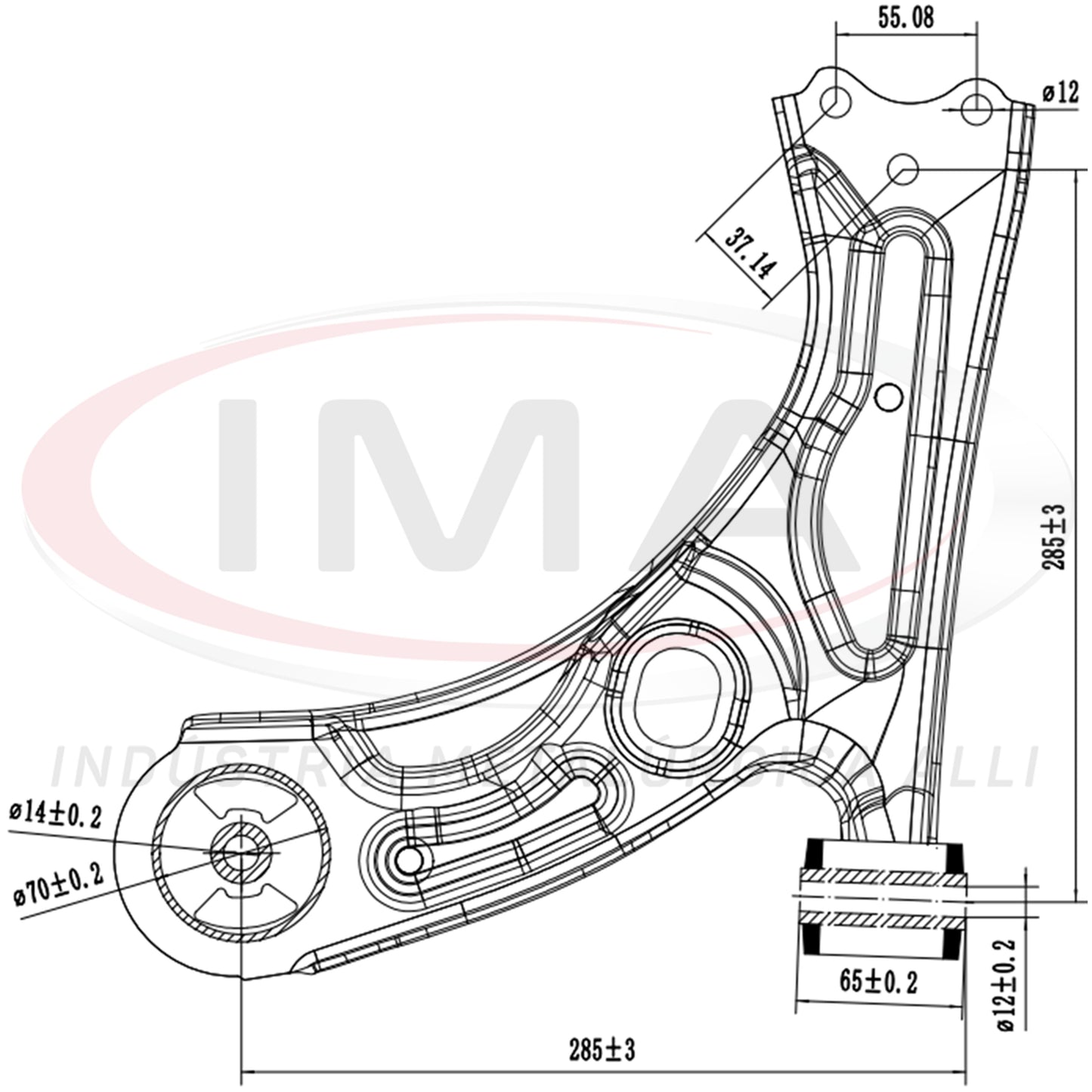 Suspension Arm - Front - Left Side - With bushings / Without ball joint