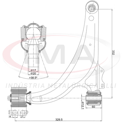Suspension Arm - Front - Left - With Bushing / Mount / Ball Joint