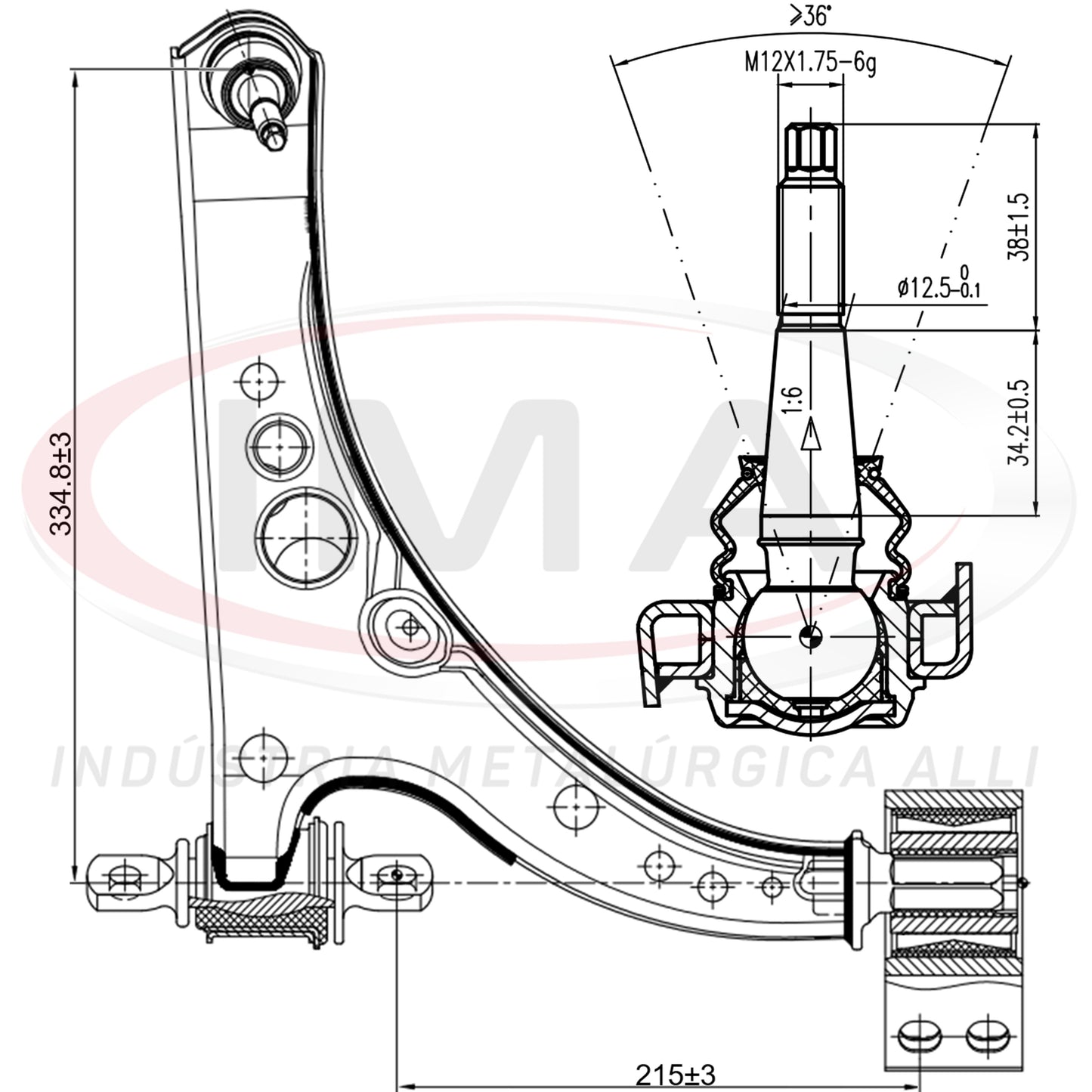 Suspension Arm - Front - Right Side - With Bushing / Mount / With Ball Joint