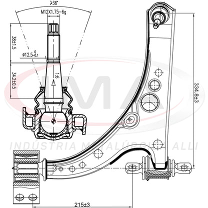 Suspension Arm - Front - Left Side - With Bushing / Mount / With Ball Joint