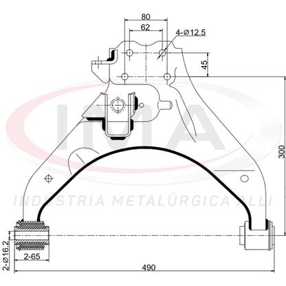 Lower Front Suspension Arm - Right - With bushings / Without ball joint