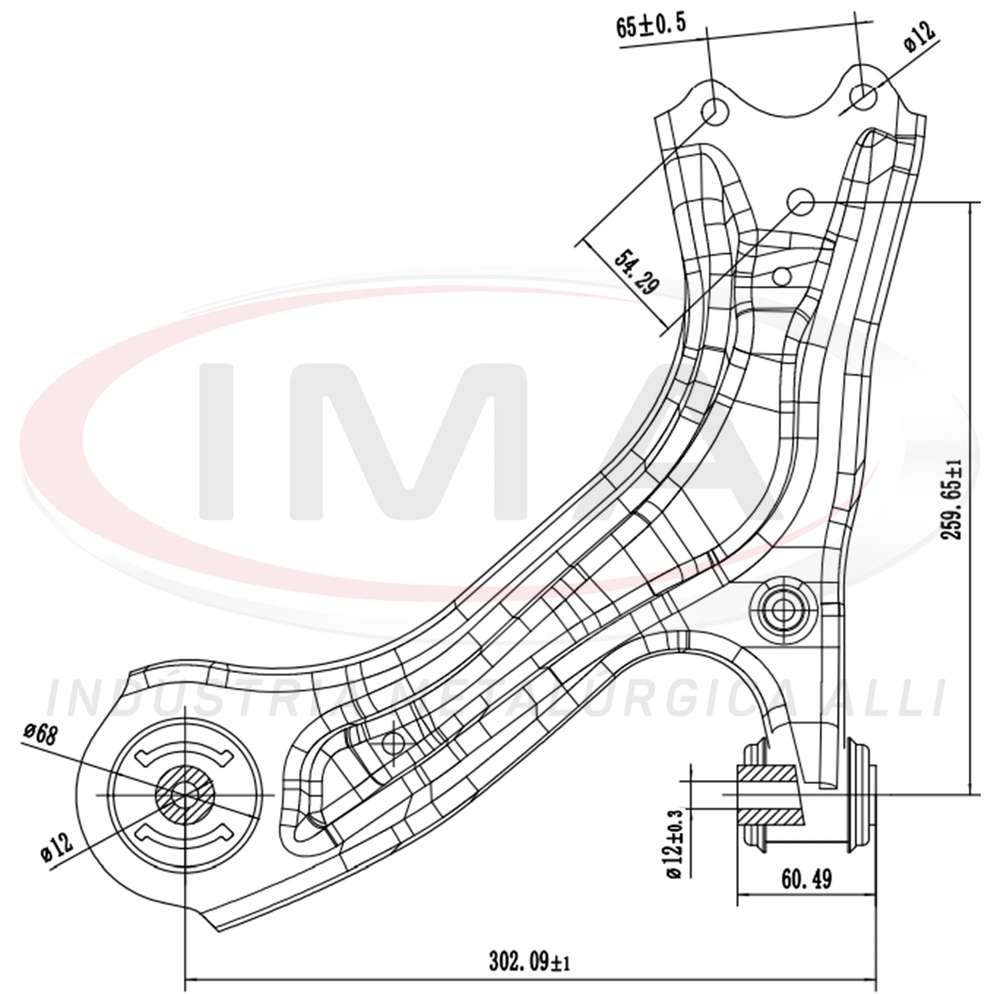 Suspension Arm - Front - Left - With bushings / Without ball joint