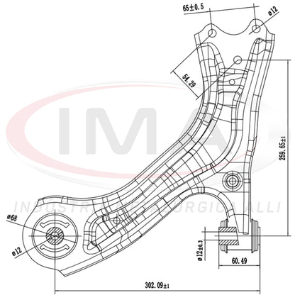 Suspension Arm - Front - Left - With bushings / Without ball joint