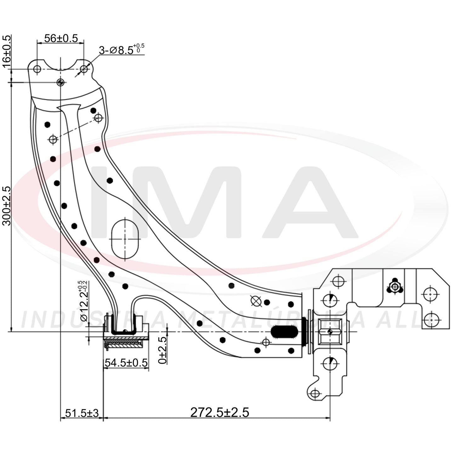 Suspension Arm - Front - Right Side - With stabilizer bar / Bushing / Mount / Without ball joint
