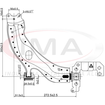 Suspension Arm - Front - Right Side - With stabilizer bar / Bushing / Mount / Without ball joint