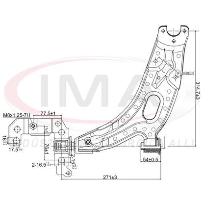 Suspension Arm - Front - Left Side - With stabilizer bar / Bushing / Mount / Without ball joint