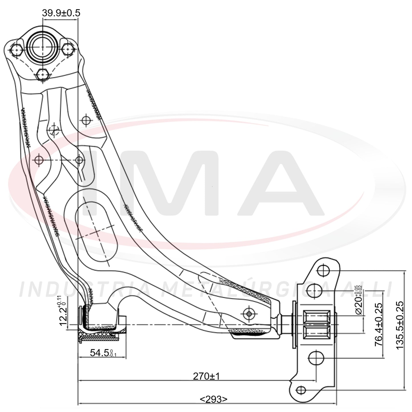 Suspension Arm - Front - Right Side - Without stabilizer bar / With bushing / Mount / Without ball joint