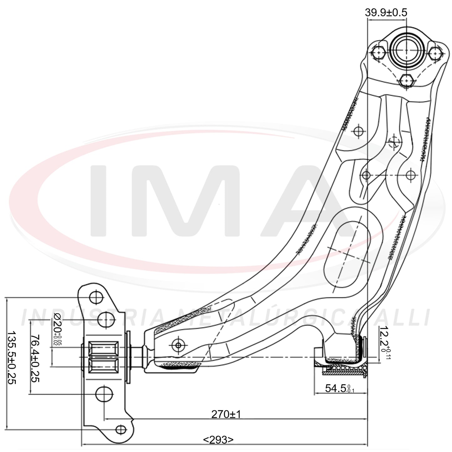 Suspension Arm - Front - Left Side - Without stabilizer bar / With bushing / Mount / Without ball joint