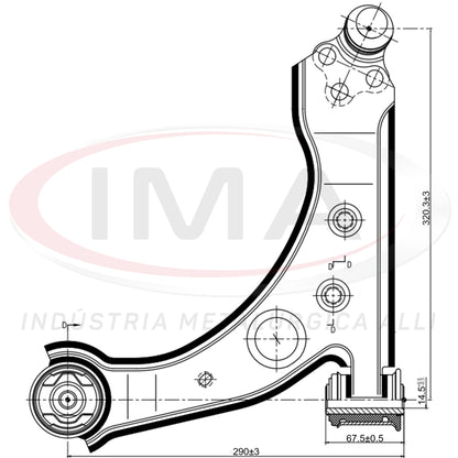 Suspension Arm - Front - Right Side - With Bushings / With Ball Joint