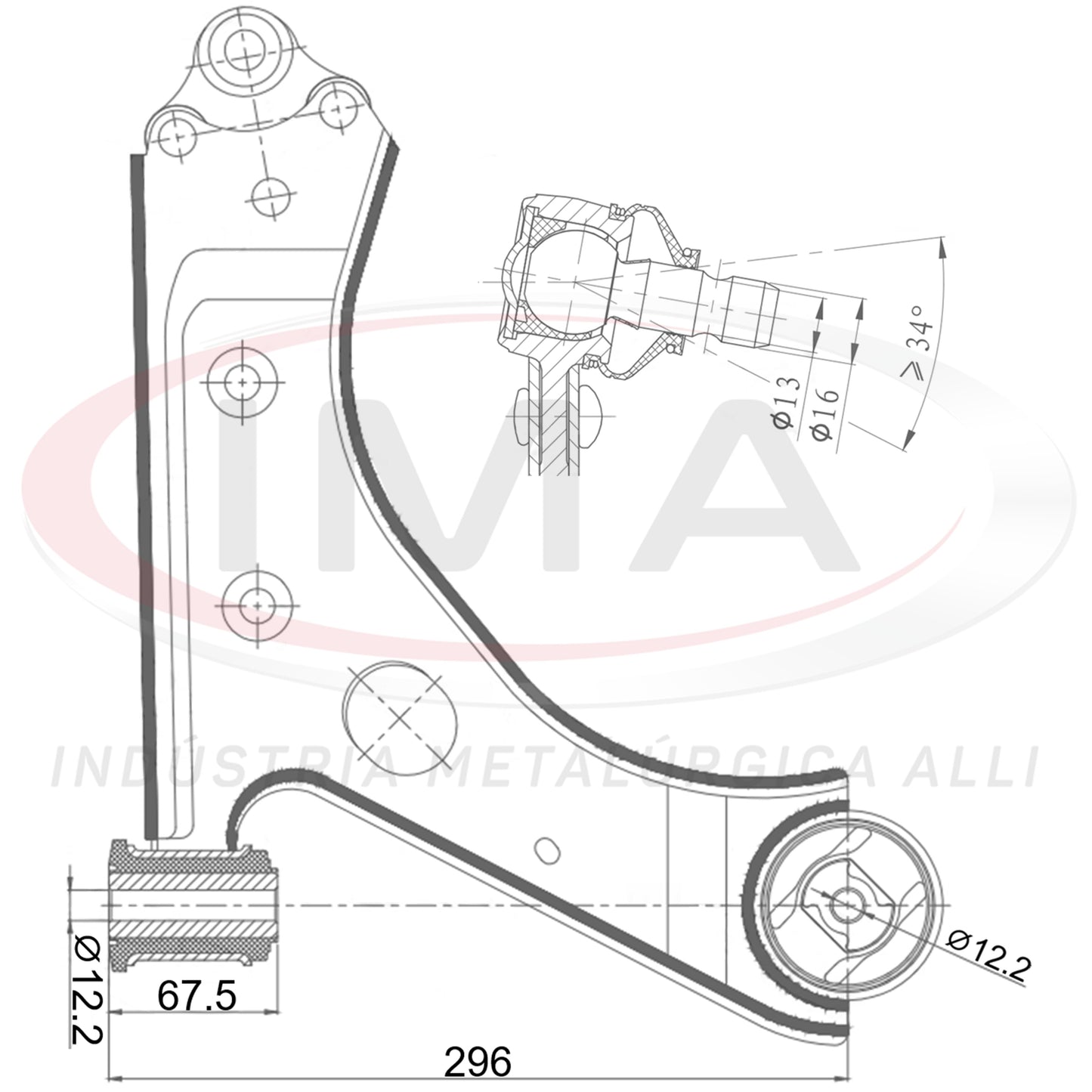 Front Lower Suspension Arm - Left Side - With Ball Joint