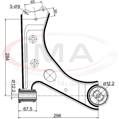 Brazo de suspensión - Delantero - Izquierdo - Con bujes / Sin rótula