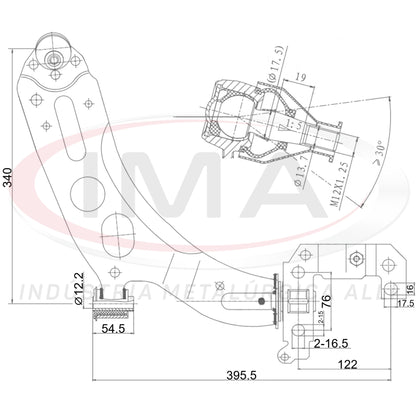 Suspension Arm - Front - Right Side - With stabilizer bar / Bushing / Mount / Ball joint
