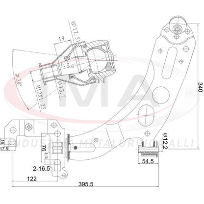 Suspension Arm - Front - Left Side - With stabilizer bar / Bushing / Mount / Ball joint