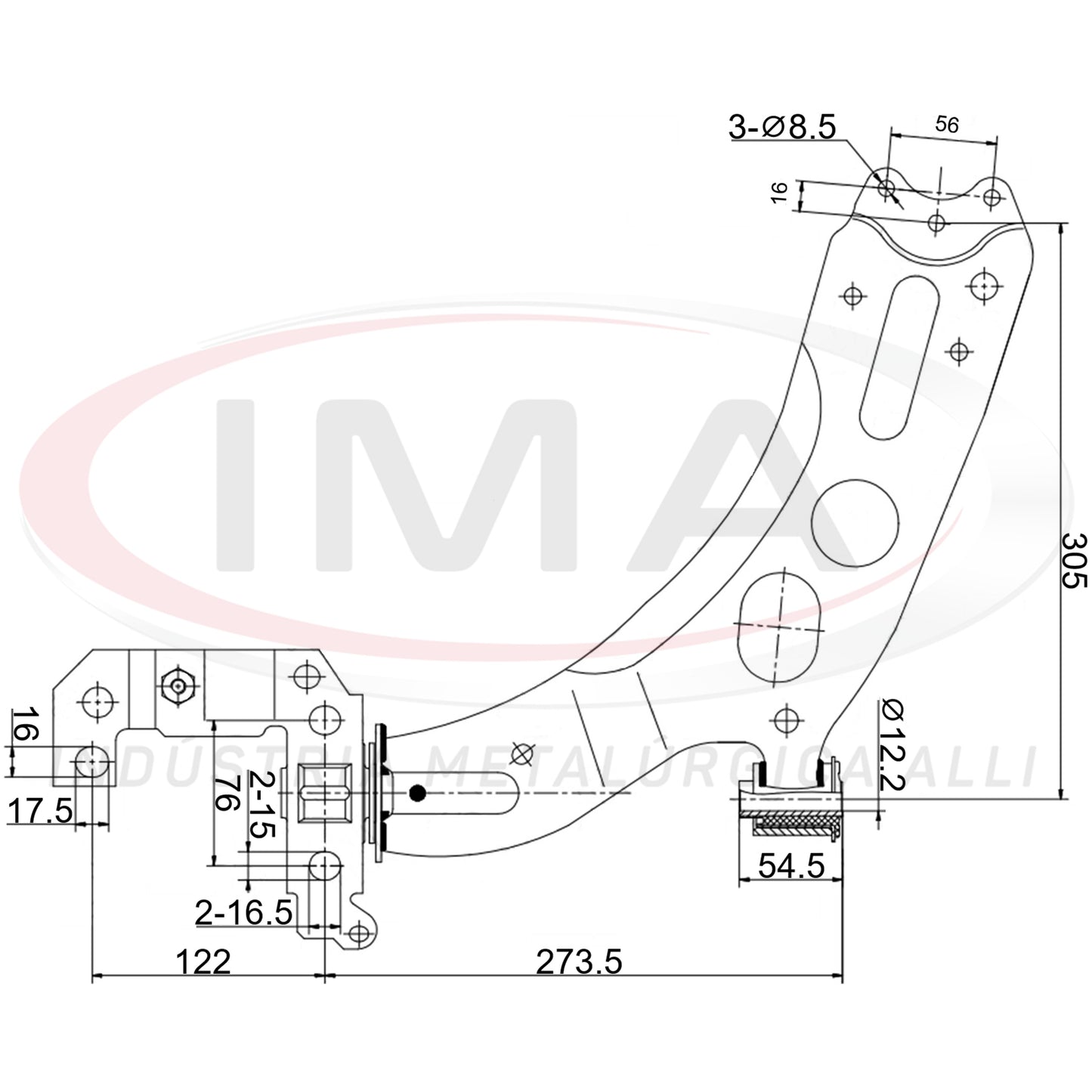 Suspension Arm - Front - Left Side - With stabilizer bar / Bushing / Mount / Without ball joint