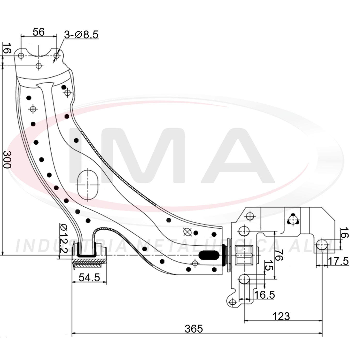 Suspension Arm - Front - Left Side - With stabilizer bar / Bushing / Mount / Without ball joint
