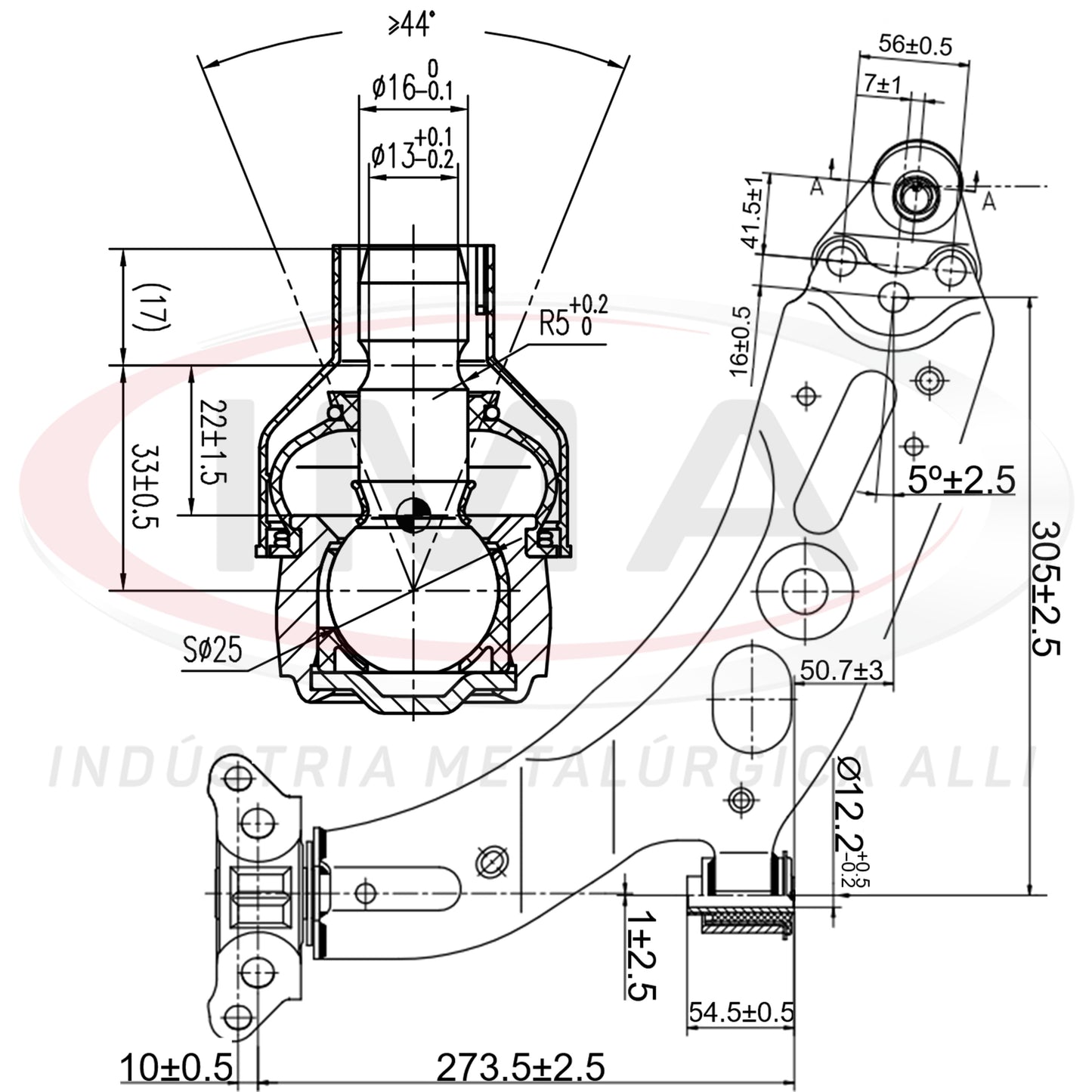 Front Lower Suspension Arm - Left Side - With Ball Joint