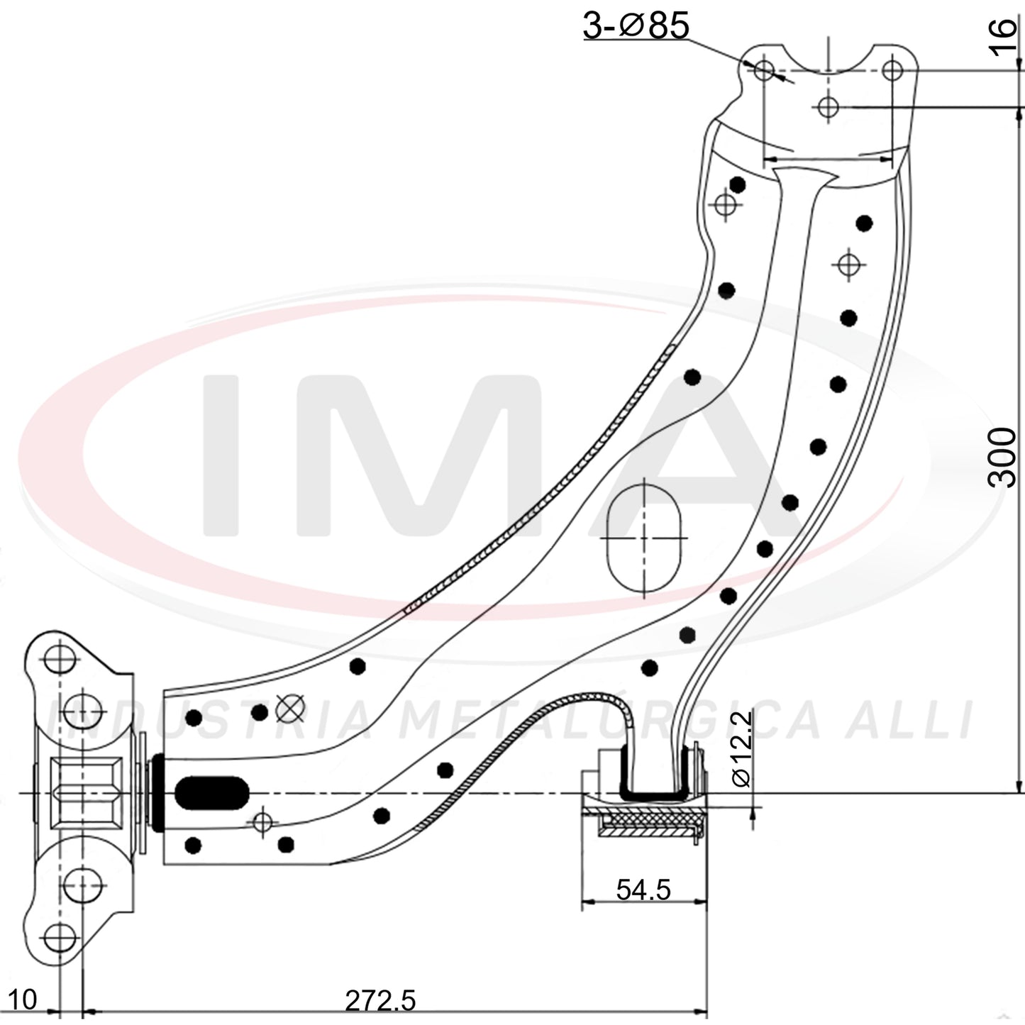 Suspension Arm - Front - Left Side - With bushing / Mount / Without ball joint