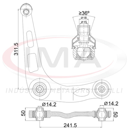 Suspension Arm - Front - Right Side - With Bushings / With Ball Joint