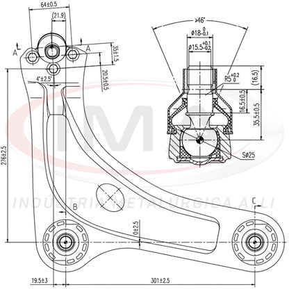 Suspension Arm - Front - Right Side - With Bushings / With Ball Joint