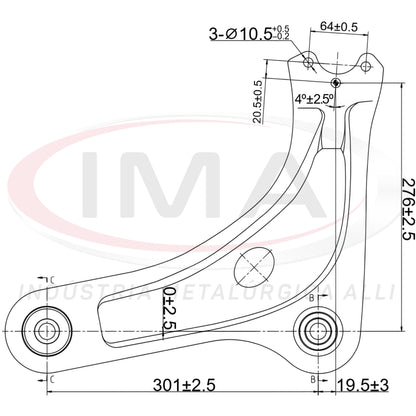 Suspension Arm - Front - Left Side - With bushings / Without ball joint