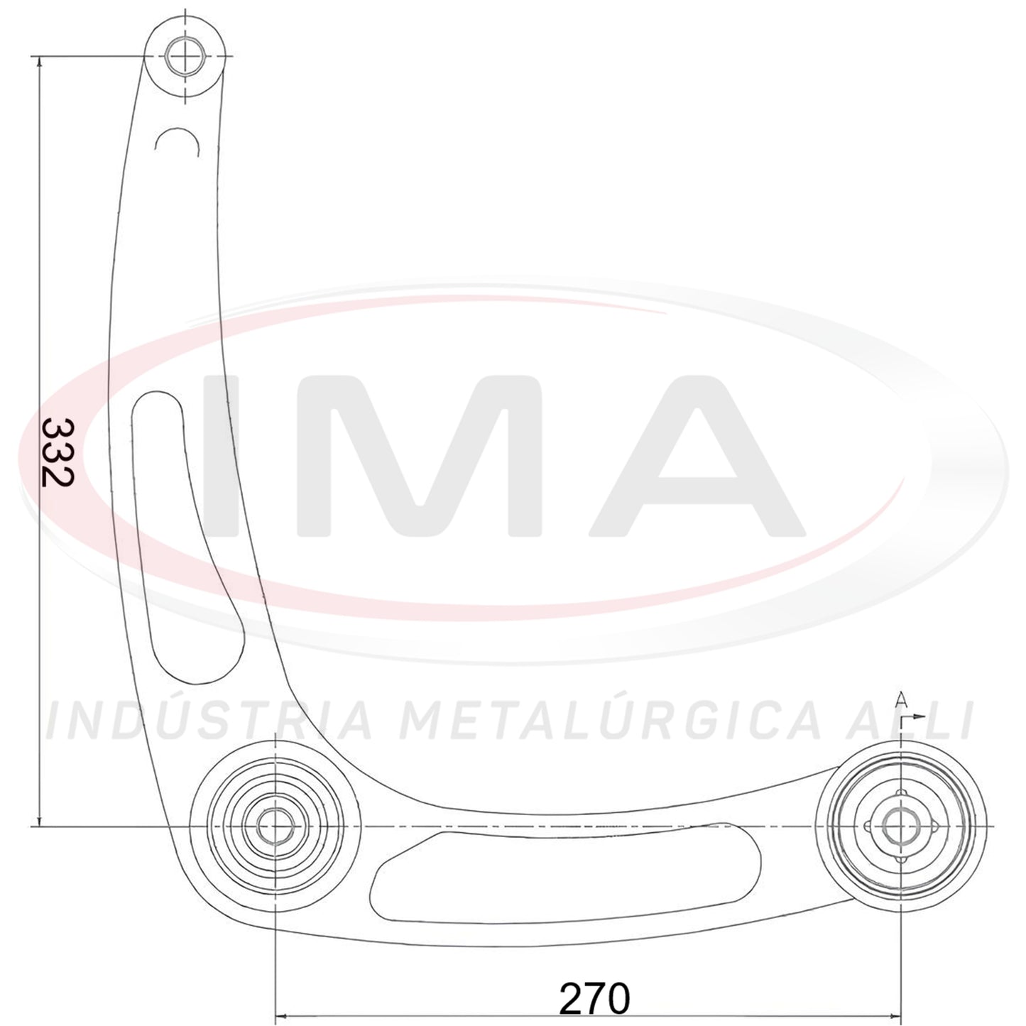 Suspension Arm - Front - Right Side - With Bushings / Without Ball Joint