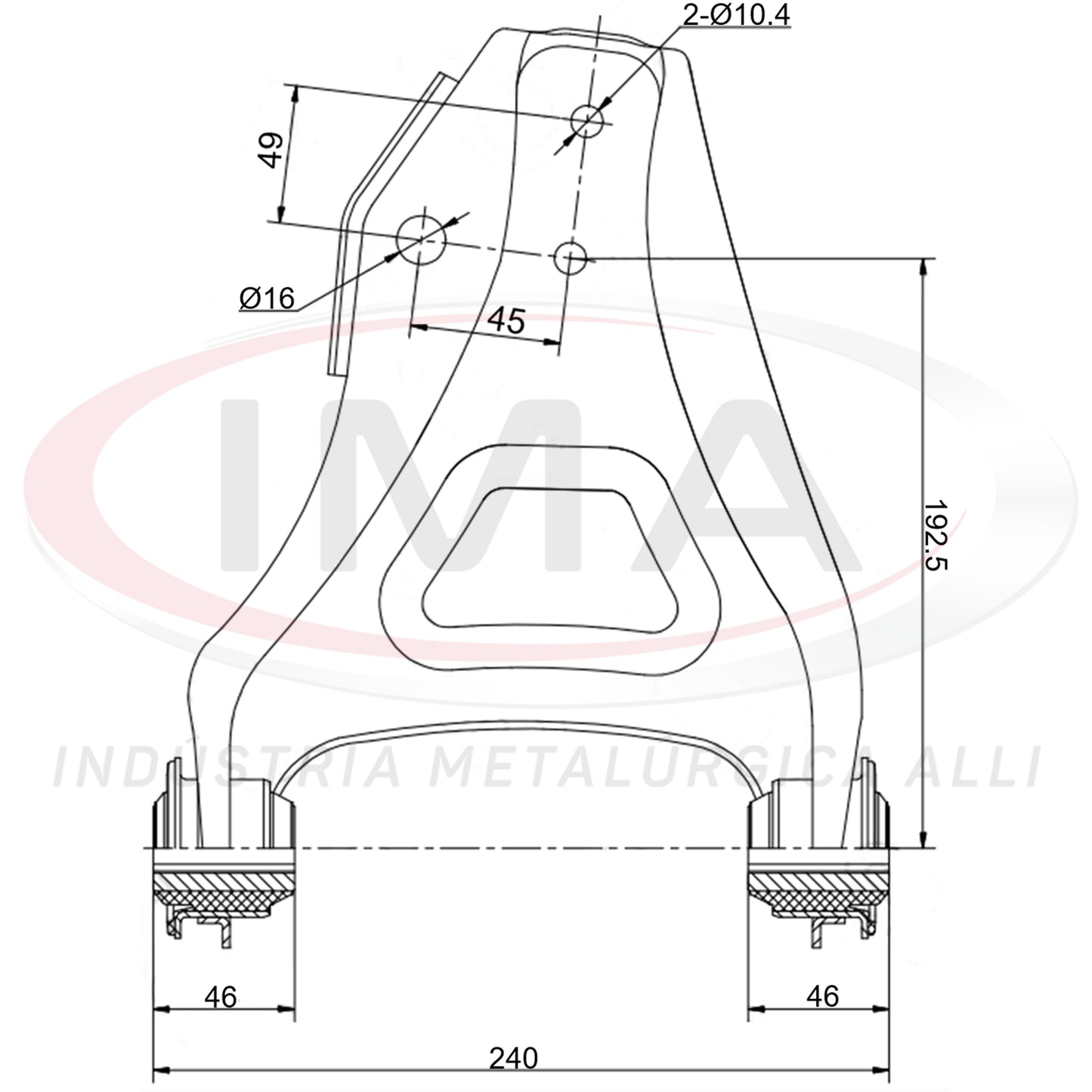 Suspension Arm - Front - Left Side - With bushings / Without ball joint
