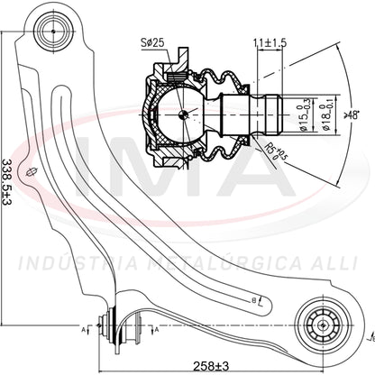 Suspension Arm - Front - Left Side - With Bushings / With Ball Joint
