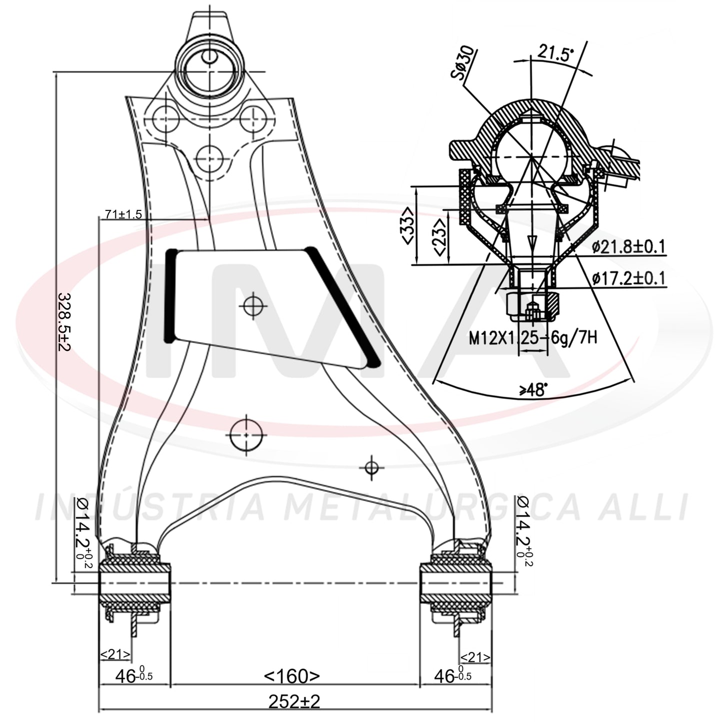 Suspension Arm - Front - Right Side - With Bushings / With Ball Joint