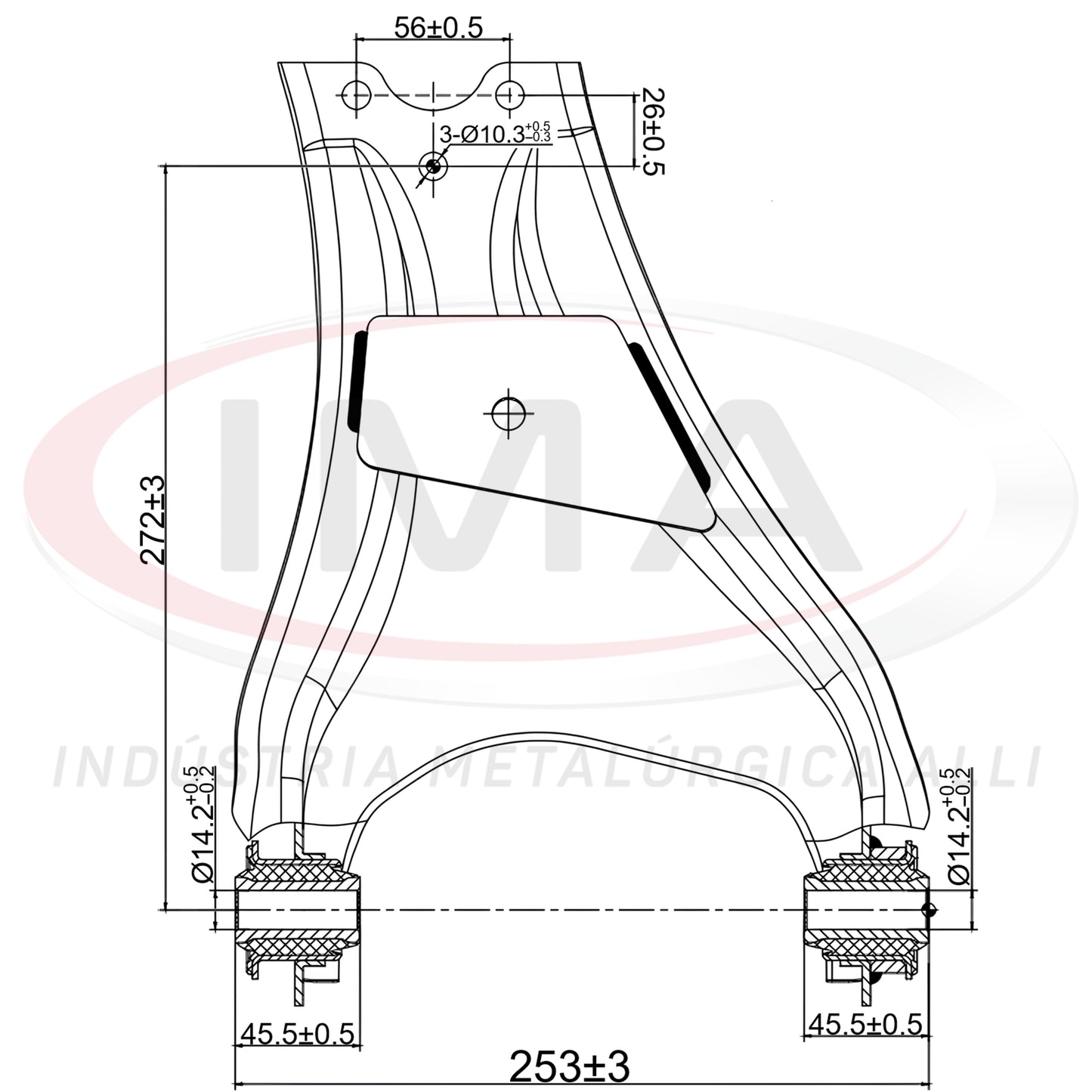 Suspension Arm - Front - Right Side - With Bushings / Without Ball Joint