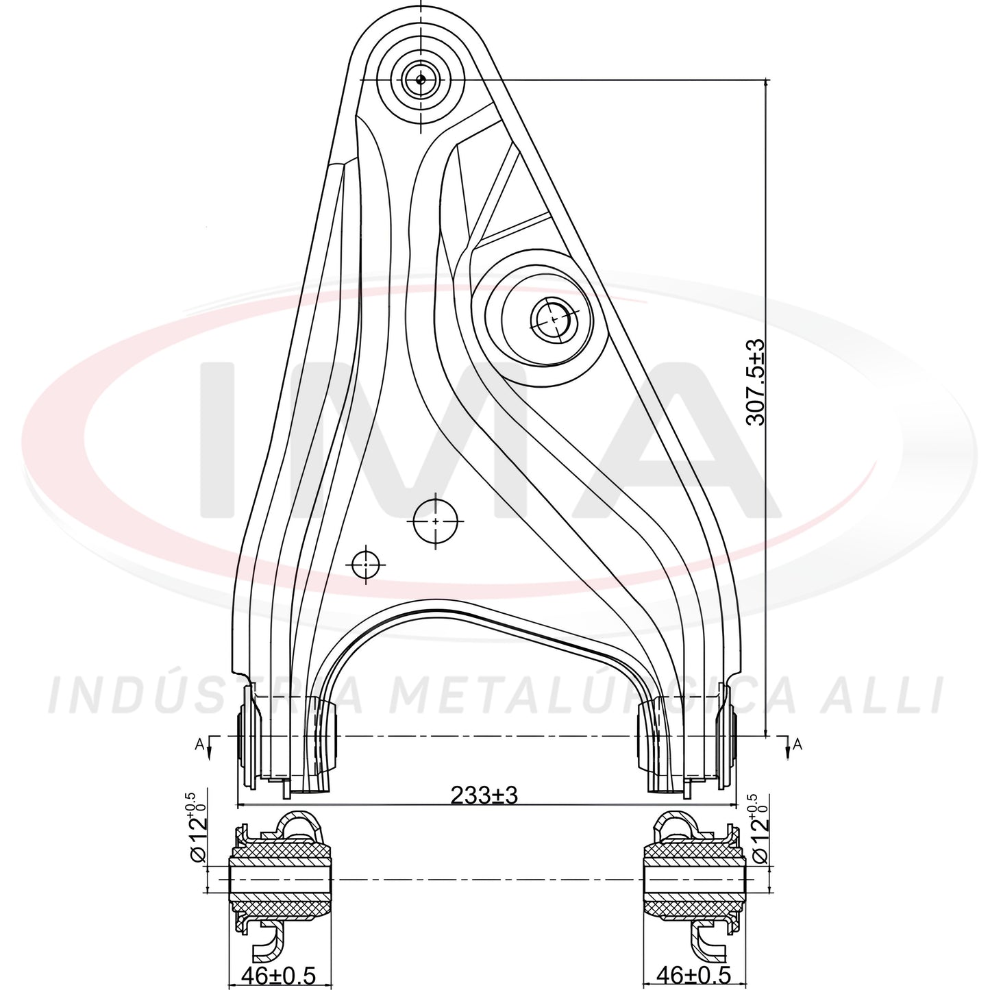 Suspension Arm - Front - Right Side - With Bushings / With Ball Joint