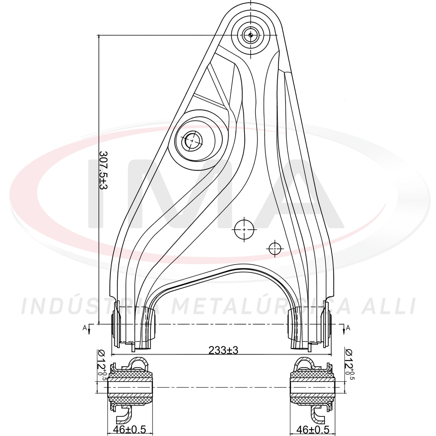 Suspension Arm - Front - Left Side - With Bushings / With Ball Joint