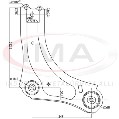 Suspension Arm - Front - Left Side - With bushings / Without ball joint