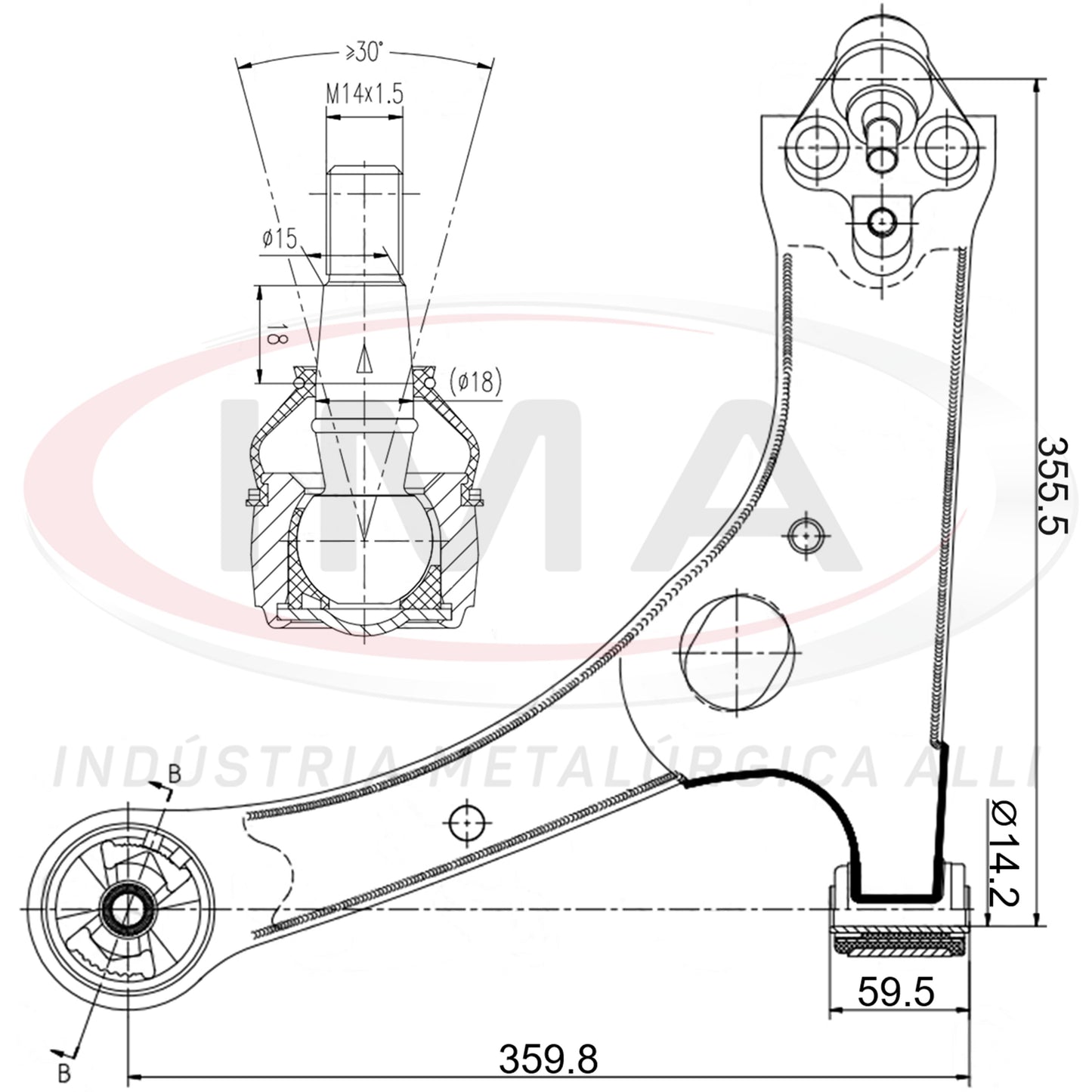 Suspension Arm - Front - Left - With Bushings / Ball Joint