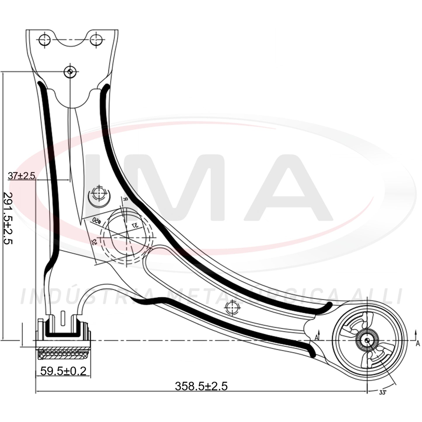 Suspension Arm - Front - Left Side - With bushings / Without ball joint