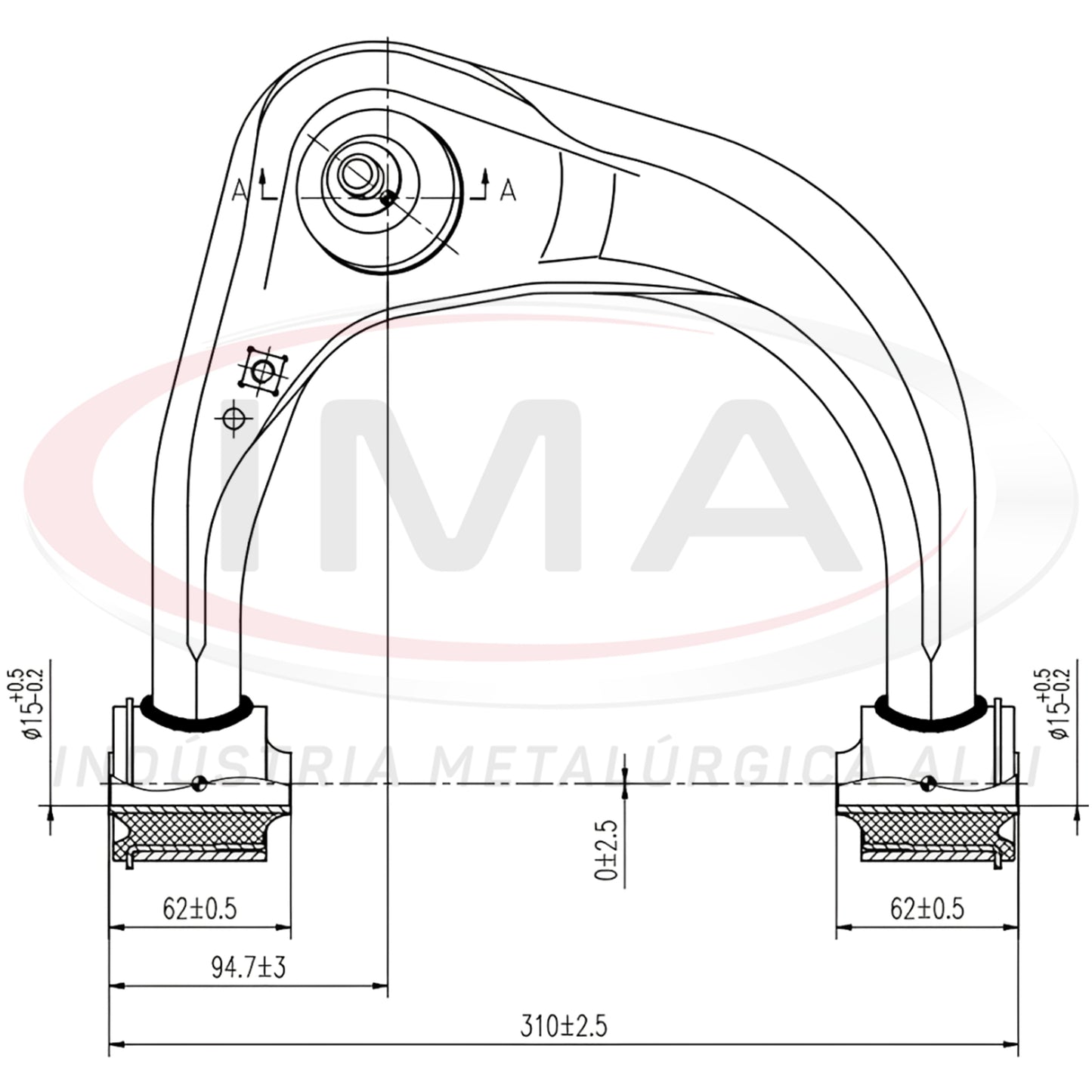 Brazo de suspensión superior delantero - Lado derecho - Con bujes / Con rótula