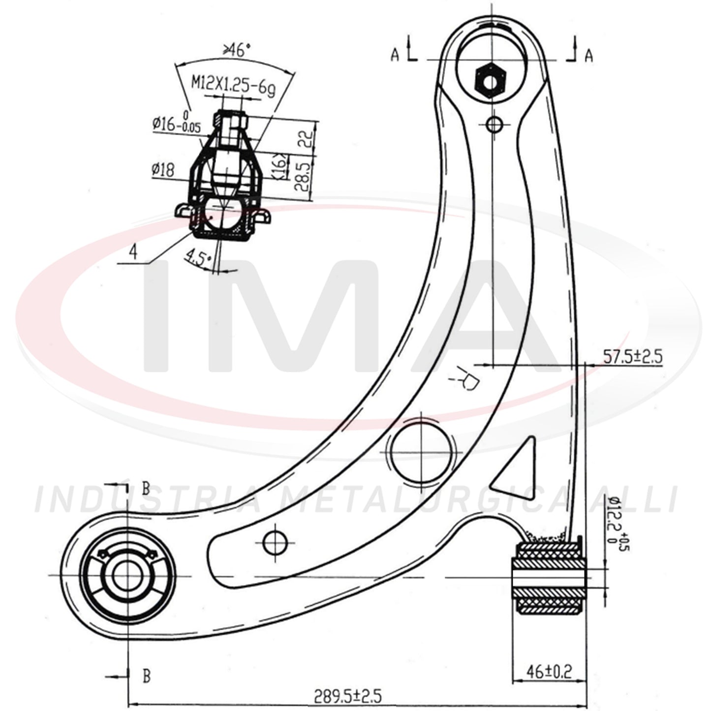 Suspension Arm - Front - Left Side - With Bushings / With Ball Joint