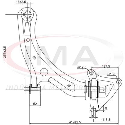 Suspension Arm - Front - Right Side - With Bushing / Mount / With Ball Joint